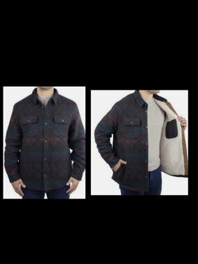 NWT Jachs Men’s Shirt Jacket Wool Blend Fleece Lined Size XXL